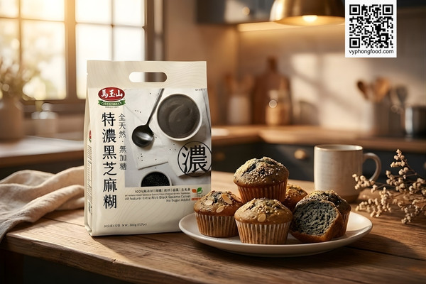 Hình ảnh sản phẩm Bột ngũ cốc dinh dưỡng từ mè đen và các loại hạt Greenmax (nhập khẩu Đài Loan) trên nền thiên nhiên xanh mát. Sản phẩm đạt chuẩn Clean Label, không đường, thích hợp làm nguyên liệu cho các món tráng miệng healthy như pudding, muffin, latte đá xay giúp giảm cân và đẹp da.