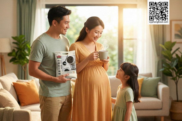 Sản phẩm bột ngũ cốc từ mè đen và các loại hạt Greenmax Đài Loan trên nền thiên nhiên, giúp mẹ bầu lợi sữa và thai nhi phát triển khỏe mạnh.