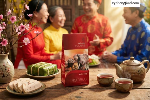 Hộp hồng trà rooibos Nam Phi African Dawn túi lọc làm quà tặng sức khỏe ý nghĩa ngày Tết