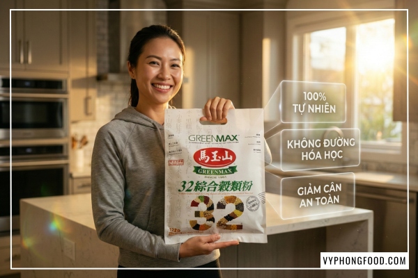 Review bột ngũ cốc dinh dưỡng giảm cân Greenmax Đài Loan 32 loại hạt không đường nhập khẩu chính ngạch Vy Phong Food