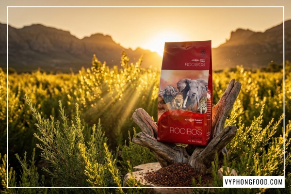 Khám phá tác dụng của hồng trà Rooibos Nam Phi và hoạt chất Aspalathin. Trà thảo mộc không caffeine tốt cho tim mạch, hỗ trợ ngủ ngon.
