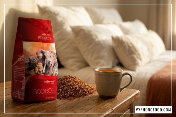 trà rooibos mua ở đâu - Hồng trà Rooibos Nam Phi African Dawn dạng túi lọc giúp ngủ ngon và giảm căng thẳng stress chính hãng.