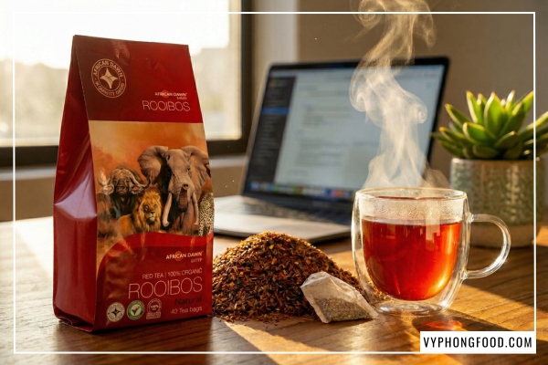 hồng trà rooibos nam phi chính hãng tại veggie vn giàu hoạt chất aspalathin ngăn ngừa lão hóa