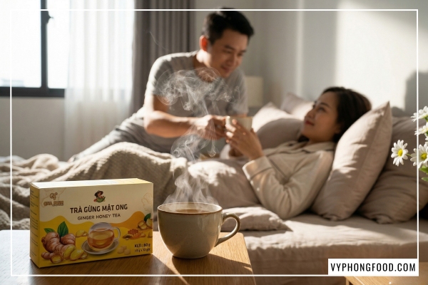 Công dụng của trà gừng với mật ong giúp giải cảm và tăng sức đề kháng hiệu quả cho cả gia đình vào thời điểm giao mùa.