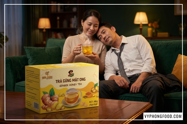 công dụng của trà gừng với mật ong giúp giải rượu giảm buồn nôn và hồi phục sức khỏe nhanh chóng cho nam giới văn phòng.