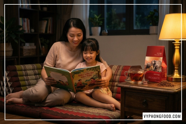 Hồng trà rooibos Nam Phi dạng túi lọc thương hiệu African Dawn, trà thảo mộc không caffeine, tốt cho cả mẹ bầu và trẻ nhỏ. Nhập khẩu và phân phối chính ngạch tại thị trường Việt Nam.