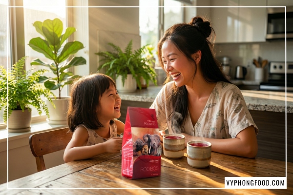 Hồng trà rooibos Nam Phi dạng túi lọc thương hiệu African Dawn, trà thảo mộc không caffeine, tốt cho cả mẹ bầu và trẻ nhỏ. Nhập khẩu và phân phối chính ngạch tại thị trường Việt Nam.