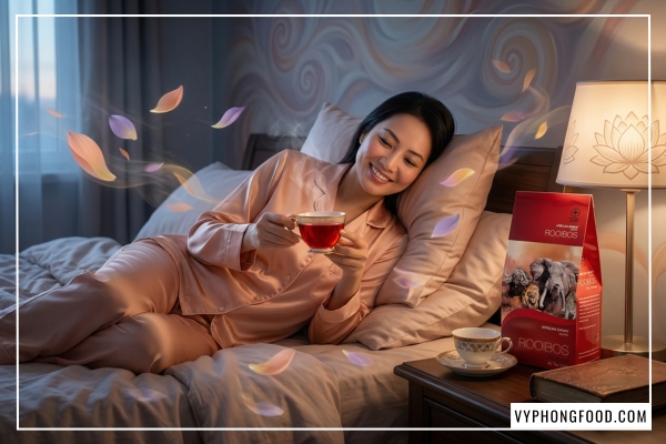 Hình ảnh minh họa trà rooibos có tác dụng gì giúp chống lão hóa và làm đẹp da tự nhiên cho phụ nữ hiện đại.