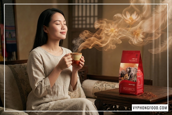 Trà rooibos có tác dụng gì trong việc hỗ trợ tiêu hóa và giảm cân lành mạnh cho dân văn phòng.