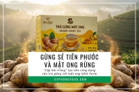 Gừng sẻ Tiên Phước và mật ong rừng: Cặp bài trùng trong trà gừng mật ong QNA Farm.